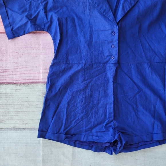 Princess Polly Blue Sinclair Button Front Pocket Oversized Romper Playsuit 0US - Picture 7 of 9